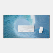 Artistieke blauwe golf bureaumat (Keyboard & Muis)