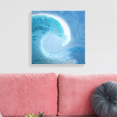 Artistieke blauwe golf canvas afdruk (Insitu (Woonkamer))