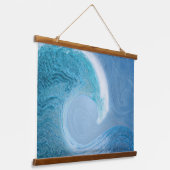 Artistieke blauwe golf hangend wandkleed (Gebogen)