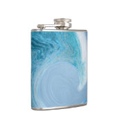 Artistieke blauwe golf heupfles (Rechts)