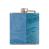 Artistieke blauwe golf heupfles (Achterkant)