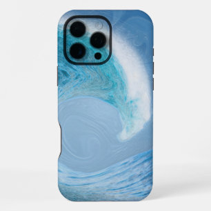 Artistieke blauwe golf iPhone 16 pro max hoesje