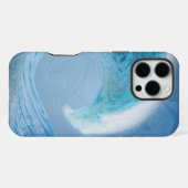 Artistieke blauwe golf iPhone hoesje (Achterkant horizontaal)
