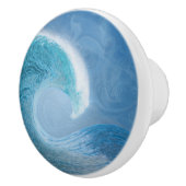 Artistieke blauwe golf keramische knop (Rechts)