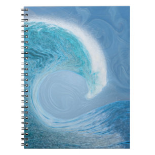 Artistieke blauwe golf notitieboek