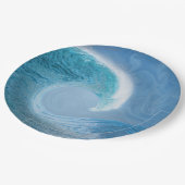Artistieke blauwe golf papieren bordje (Gekanteld)