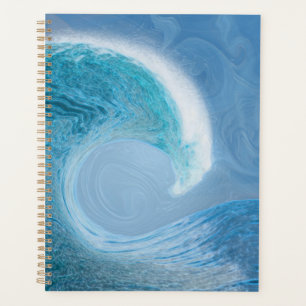 Artistieke blauwe golf planner