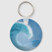 Artistieke blauwe golf sleutelhanger (Voorkant)