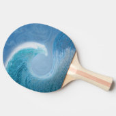 Artistieke blauwe golf tafeltennisbatje (Zijkant)