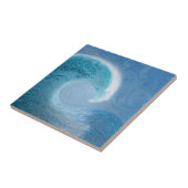 Artistieke blauwe golf tegeltje (Zijkant)