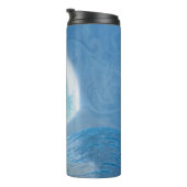 Artistieke blauwe golf thermosbeker (Geroteerd rechts)