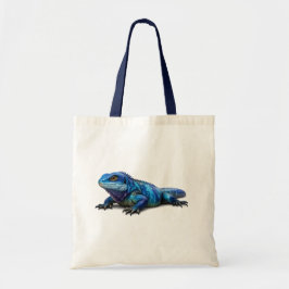 Artistieke Blauwe Leguaan Canvas Tas