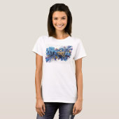 Artistieke Blauwe LET'S DREAM Statement T-shirt (Voorkant volledig)