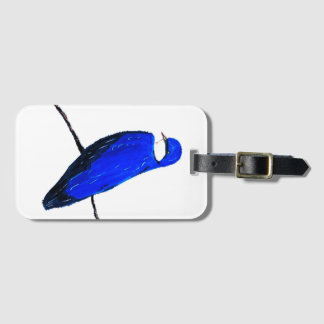 Artistieke Blauwe Vogelboom Zwaluw Bagagelabel