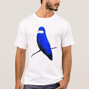 Artistieke Blauwe Vogelboom Zwaluw T-shirt