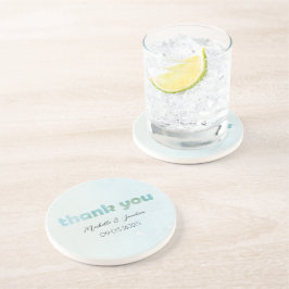 Artistieke Blauwe Waterverf Bloemenillustratie Zandsteen Onderzetter