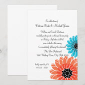 Artistieke bloemen repetitie diner kaart (Voorkant / Achterkant)