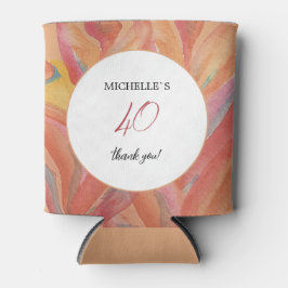 Artistieke Bloemen Veren Pastel Waterverf Blikjeskoeler