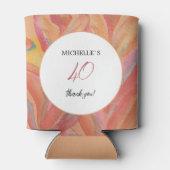 Artistieke Bloemen Veren Pastel Waterverf Blikjeskoeler (Achterkant)