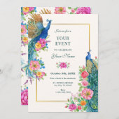 Artistieke Bloemenpauw Kaart (Voorkant / Achterkant)