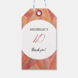 Artistieke bloemige veren pastel waterverf cadeaulabel