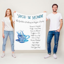 Artistieke Blue Coffee Cup met wervelende patronen Fleece Deken