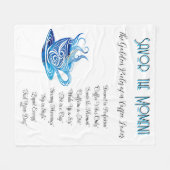 Artistieke Blue Coffee Cup met wervelende patronen Fleece Deken (Voorkant (Horizontaal))