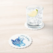 Artistieke Blue Coffee Cup met wervelende patronen Kartonnen Onderzetters (Insitu)