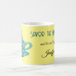 Artistieke Blue Coffee Cup met wervelende patronen Koffiemok