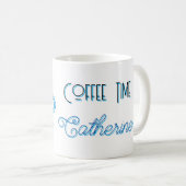 Artistieke Blue Coffee Cup met wervelende patronen Koffiemok (Voorkant rechts)