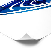 Artistieke Blue Coffee Cup met wervelende patronen Perfect Poster (Hoek)