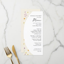 Artistieke Blush Bloementuin Aquarel Menu