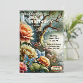 Artistieke Boheemse Bloemen Twin Garden Verjaardag Kaart (Staand voorkant)