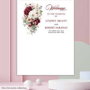 Artistieke Boho Bourgondië Witte bruiloft Foto Pro Wandkleed