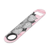 Artistieke Boho Hand Drawn Mandala op Roze Tie Dye Speed Flessenopener (Achterkant Gekanteld)