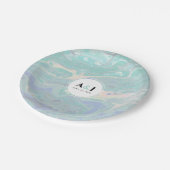 Artistieke Boho Mint Marble Party Borden Papieren Bordje (Gekanteld)