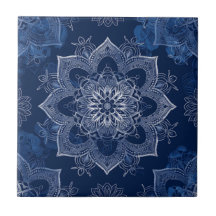 Artistieke Boho Navy Blue Mandala