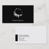 Artistieke boom (wit) Zwarte achtergrond Visitekaartje (Voorkant / Achterkant)