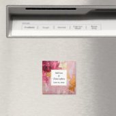 Artistieke borstel streken goud en roze bruiloft magneet (Insitu (Vaatwasser))