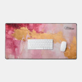 Artistieke borstel streken goud en roze bureaumat (Keyboard & Muis)