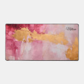 Artistieke borstel streken goud en roze bureaumat (Voorkant)