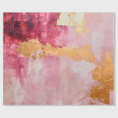 Artistieke borstel streken goud en roze cadeaupapier (Vlak)