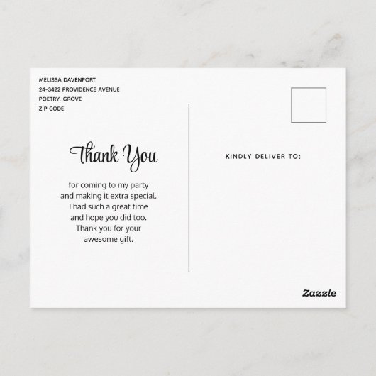 Artistieke borstel streken goud en roze dank u briefkaart (Achterkant)