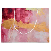 Artistieke borstel streken goud en roze groot cadeauzakje (Voorkant)