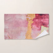 Artistieke borstel streken goud en roze handdoek (Handdoek)