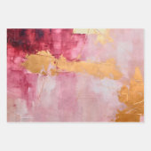Artistieke borstel streken goud en roze inpakpapier vel (Voorkant 2)