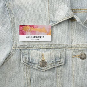 Artistieke borstel streken goud en roze naamplaatje