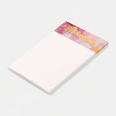 Artistieke borstel streken goud en roze post-it® notes (Schuin)