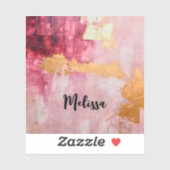 Artistieke borstel streken goud en roze sticker (Vel)