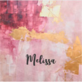 Artistieke borstel streken goud en roze sticker (Voorkant)